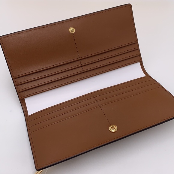 Michael Kors Reed Large Bifold Pebbled Leather Snap Wallet Card Case  Luggage - Picture 7 of 12